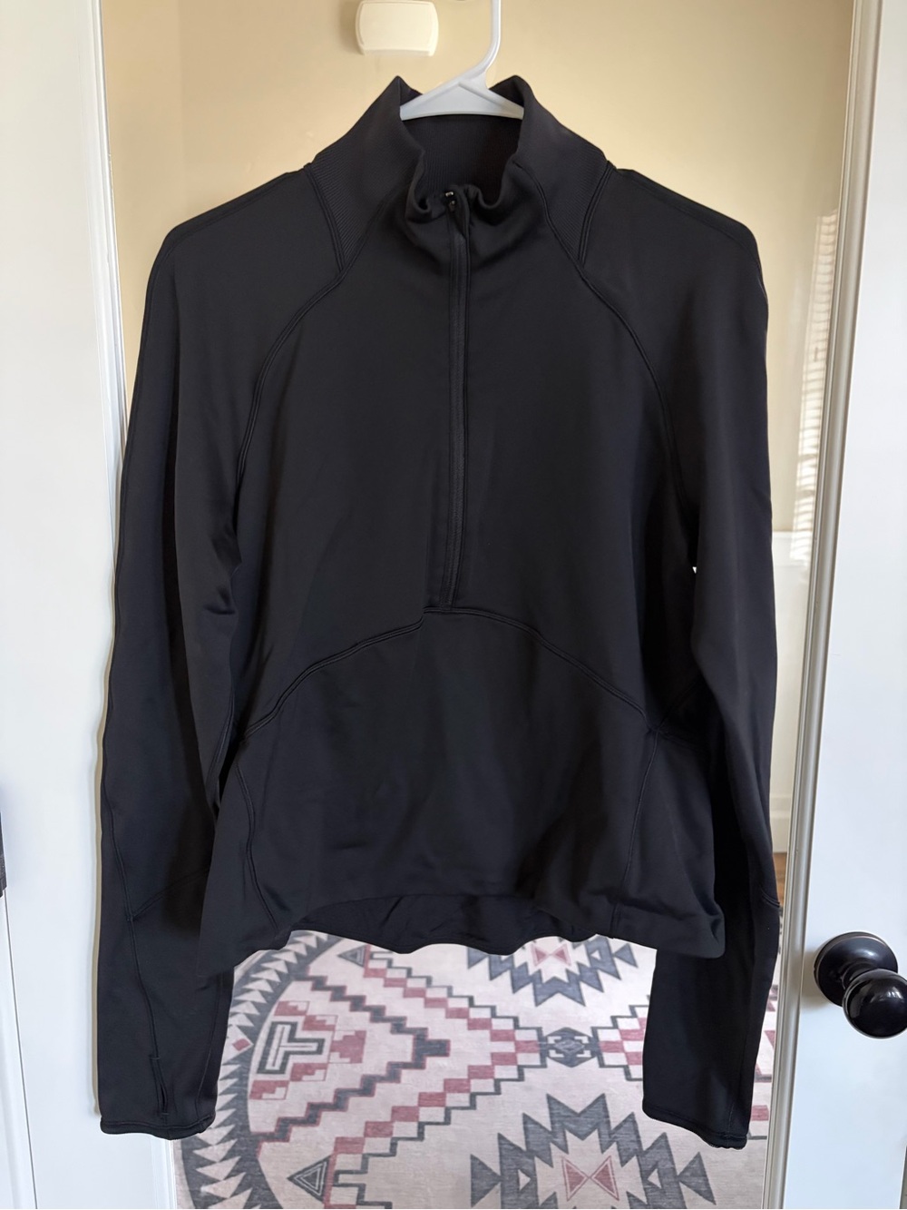 lululemon athletica Black Half-Zip Cowl Neck Pullover